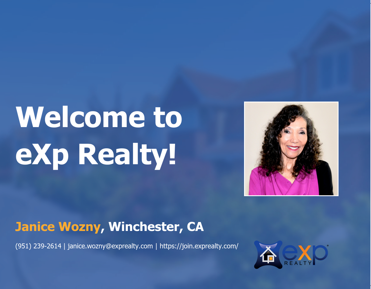 Welcome to eXp Realty  Janice Loretta Wozny!