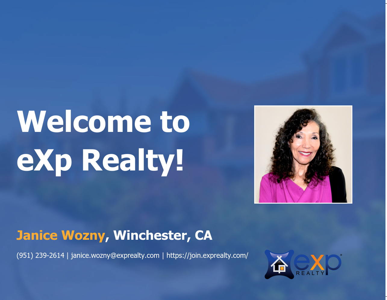 Welcome to eXp Realty  Janice Loretta Wozny!