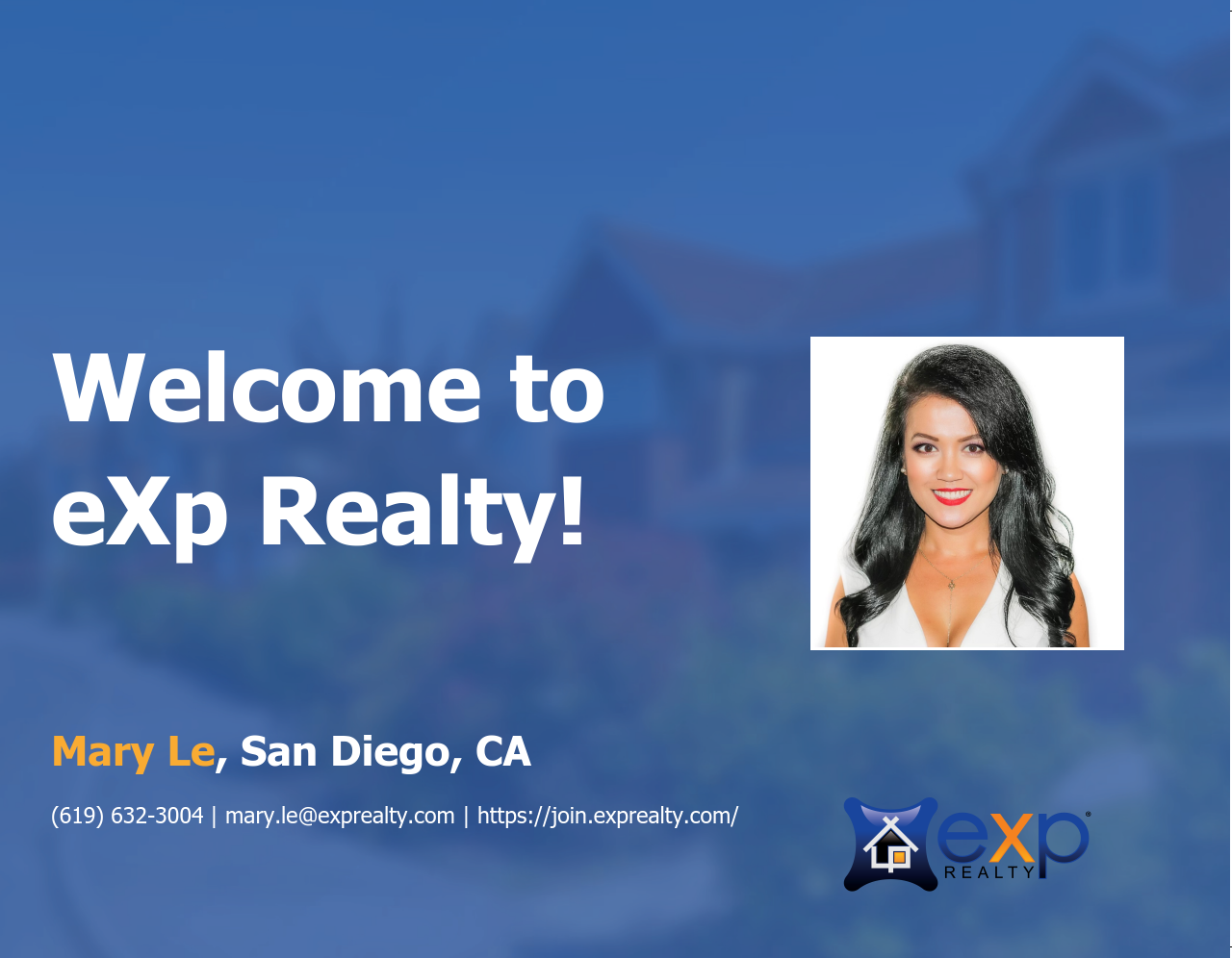Welcome to eXp Realty Mary Le!