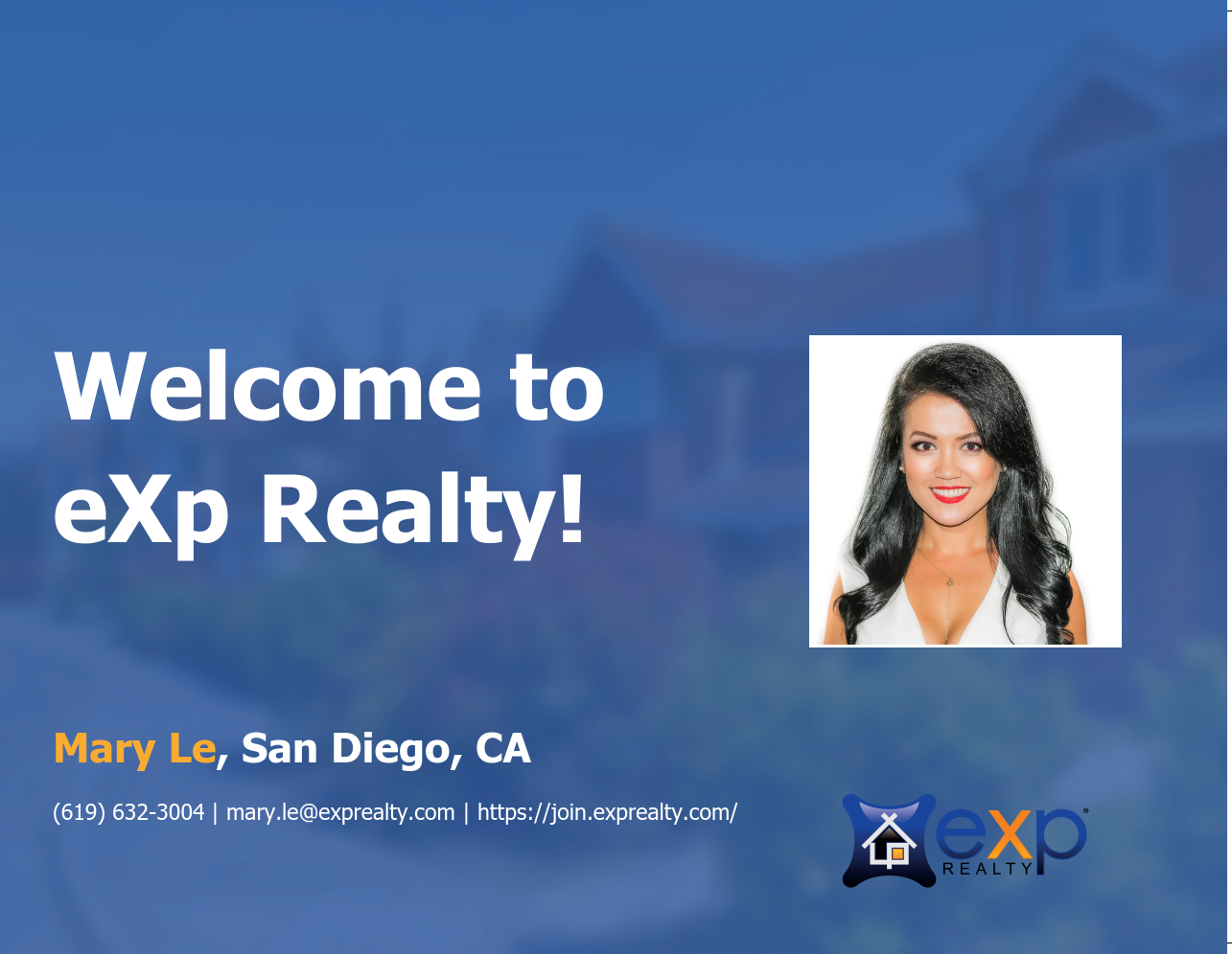 Welcome to eXp Realty Mary Le!
