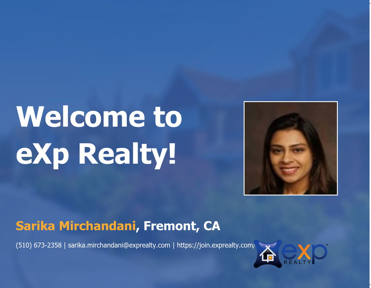 Welcome to eXp Realty Sarika Mirchandani!