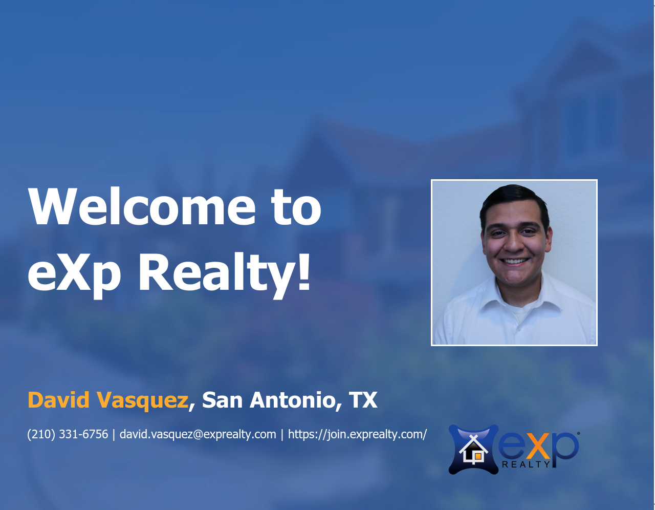 Welcome to eXp Realty David Vasquez!