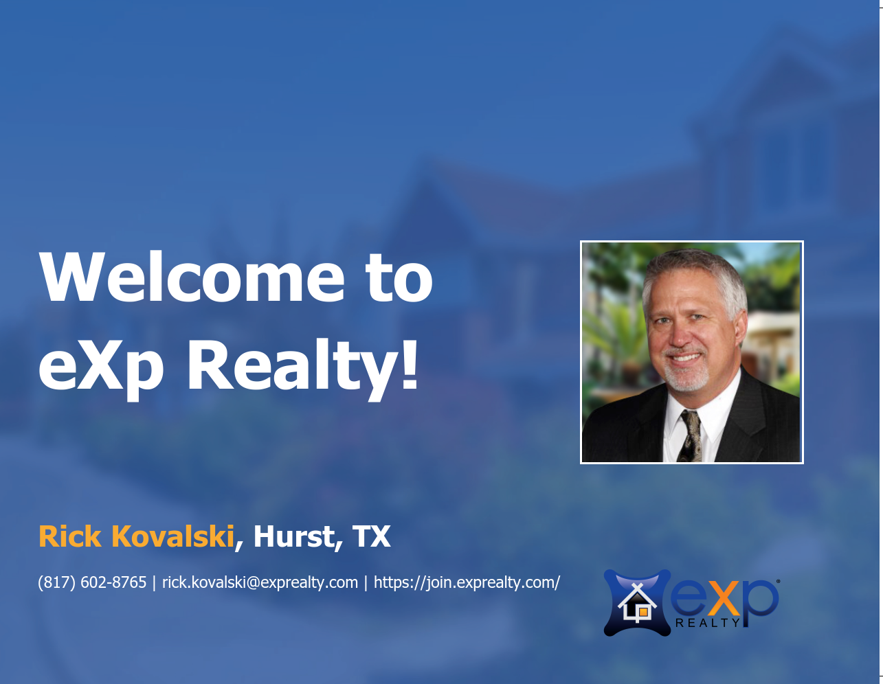 Welcome to eXp Realty Rick Kovalski!