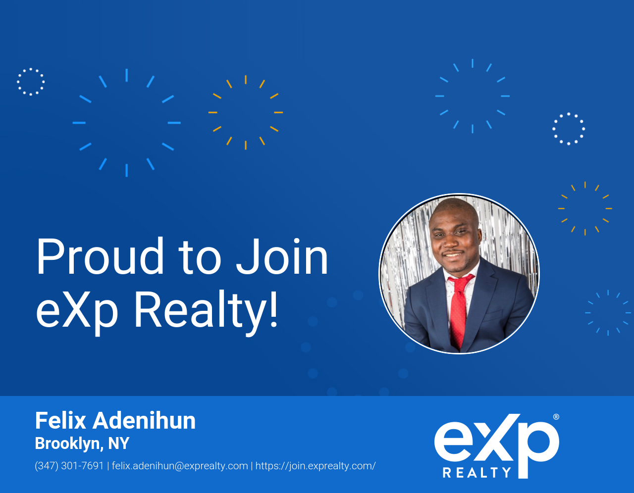 Felix Adenihun Joined eXp Realty!