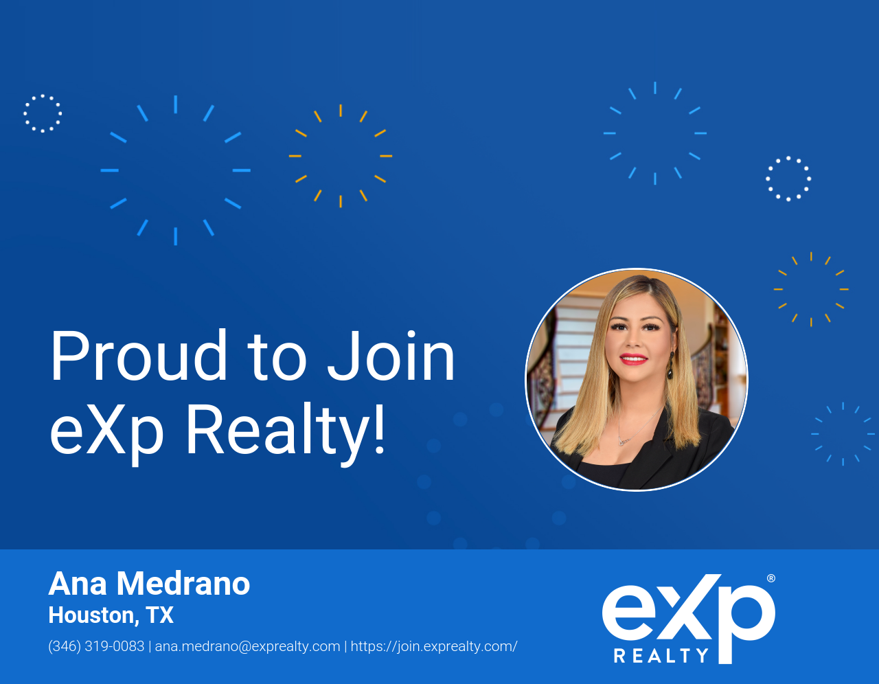 Ana Medrano Joined eXp Realty!